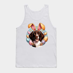 Small Munsterlander Pointer Celebrates Easter with Bunny Ears Tank Top